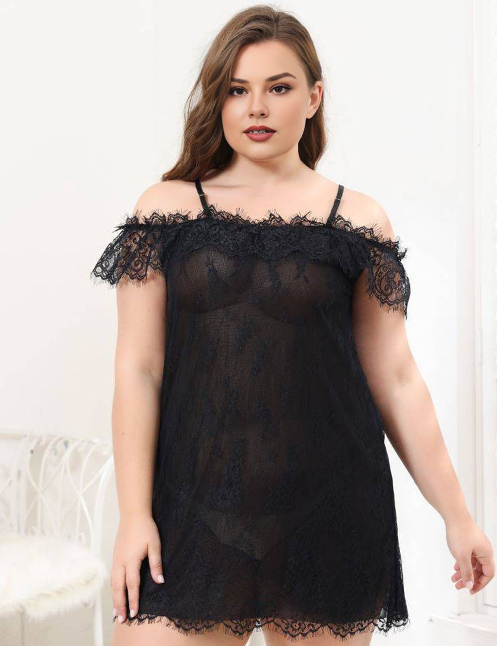 Women_Plus_Size_Lace_One_Shoulder_Babydoll_8