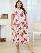 Women_Plus_Size_Lace_Patchwork_Floral_Print_Nightgown_PRUSES_1
