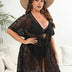 Women Plus Size Lace See-Through Cover-Up