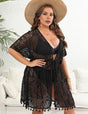Women Plus Size Lace See-Through Cover-Up