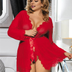 Women Plus Size Lace Sexy Robe Nightwear-1