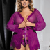 Women Plus Size Lace Sexy Robe Nightwear-3