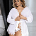 Women Plus Size Lace Sexy Robe Nightwear-4