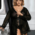 Women Plus Size Lace Sexy Robe Nightwear
