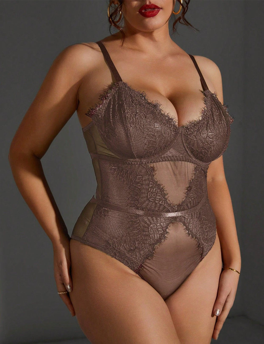 Women Plus Size Lace Teddy