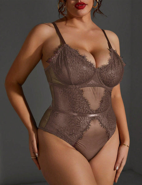 Women Plus Size Lace Teddy