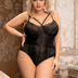 Women Plus Size Lace Teddy Lingerie Bodysuit With Snap Bottom-1