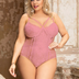 Women Plus Size Lace Teddy Lingerie Bodysuit With Snap Bottom-3