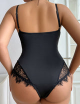Women Plus Size Lace Temptation Bodysuit-7