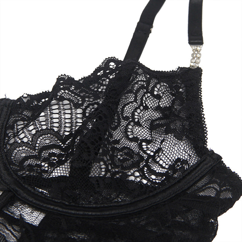 Women Plus Size Lace Underwire Adjustable Strap Babydoll-4