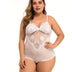 Women Plus Size Lace V Neck Bodysuit-2