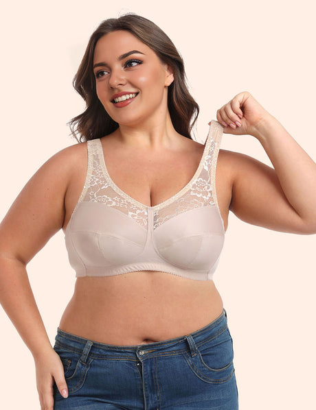 Women Plus Size Lace Wide Strap Bra | PRUSES
