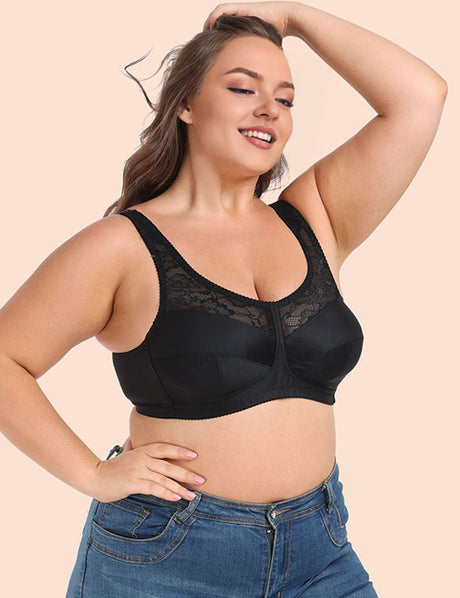 Women Plus Size Lace Wide Strap Bra | PRUSES