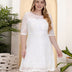 Women Plus Size Ladies Plus Size Round Neck Lace Dress-5