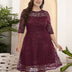 Women Plus Size Ladies Plus Size Round Neck Lace Dress