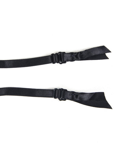 Women Plus Size Leather Lace Panty Garter Belts-8