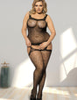 Women Plus Size Leopard Patterned Bodystocking258