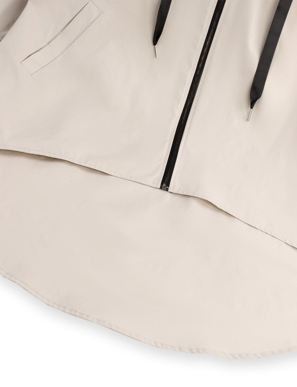 Women Plus Size Light Beige Hooded Windbreaker Coat