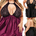 Women Plus Size Lingerie Lace Babydoll Sexy Chemise Nightie with Snap Crotch Teddy-3