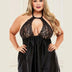 Women Plus Size Lingerie Lace Babydoll Sexy Chemise Nightie with Snap Crotch Teddy