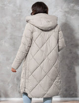 Women Plus Size Long Hooded Padded Coat