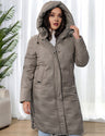 Women Plus Size Long Hooded Padded Coat