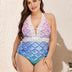 Women Plus Size Mermaid One-Piece Conservative Swimsuit-6