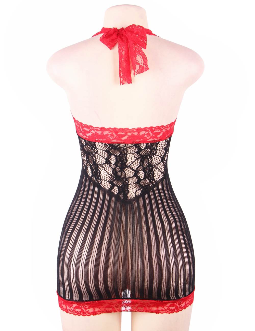 Women Plus Size Mesh Cutout Patchwork Petticoat Dress-6