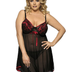 Women Plus Size Mesh Embroidery Babydoll-1-1