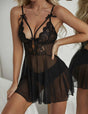 Women Plus Size Mesh Embroidery Babydoll-4-9