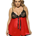 Women Plus Size Mesh Embroidery Babydoll-55