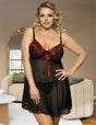 Women Plus Size Mesh Embroidery Babydoll2