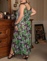 Women Plus Size Green Skull Print  Mesh Halloween Lingerie
