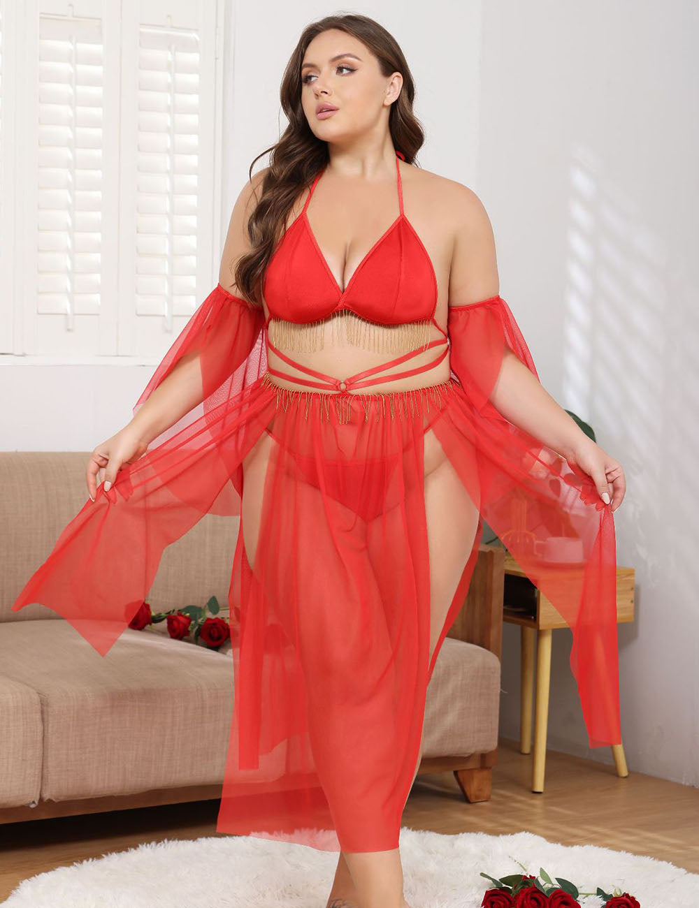 Women_Plus_Size_Mesh_Nightdress_Bra_Set_PRUSES_7