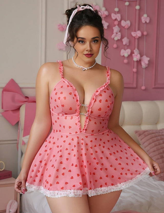 Women_Plus_Size_Mesh_Printed_Babydoll_PRUSES_3