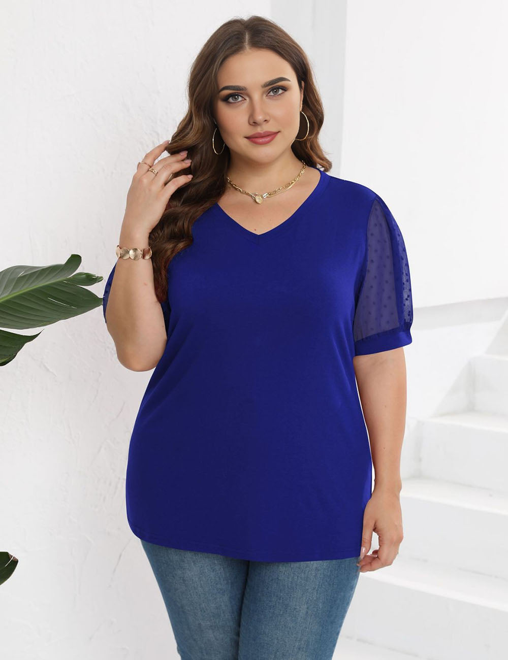 Women_Plus_Size_Mesh_Sleeves_Short_Sleeve_T-Shirt_PRUSES_10