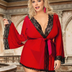 Women Plus Size Mesh kimono robe Sheer pajamas-8