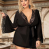 Women Plus Size Mesh kimono robe Sheer pajamas
