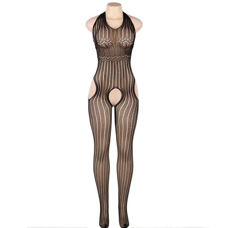 Women Plus Size Mystery Pattern Net bodystockings-1-6