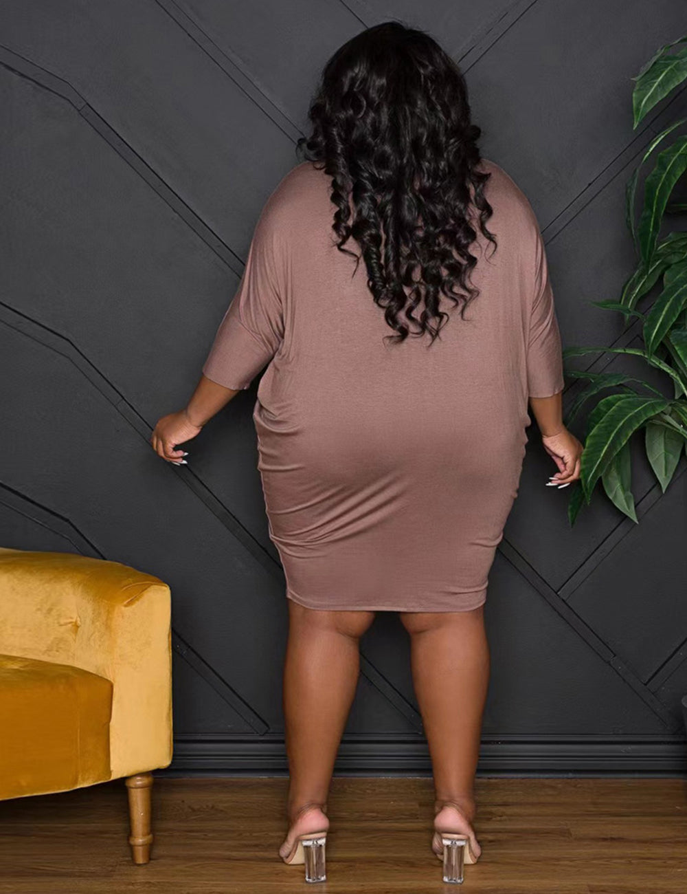 Women Plus Size New Fashion Loose Casual Dress-5