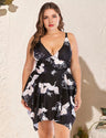 Women Plus Size New High Waist One Piece Swimsuit