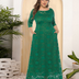 Women Plus Size New Hollow Lace Pocket Dress-12