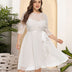 Women Plus Size New Lace Chiffon Mosaic Dress