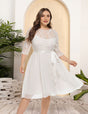 Women Plus Size New Lace Chiffon Mosaic Dress