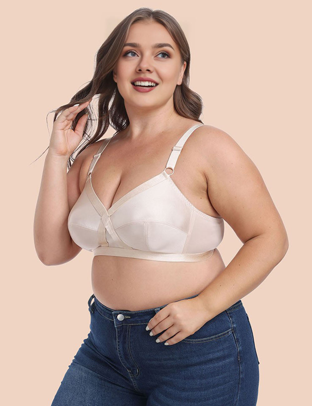 Women Plus Size Non-Padded Satin Bra | PRUSES