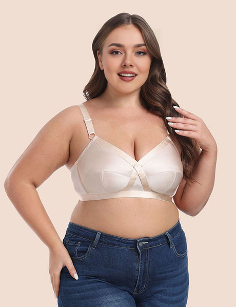 Women Plus Size Non-Padded Satin Bra | PRUSES