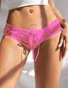 Women Plus Size Open Crotch Strappy Lace Thongs