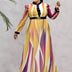 Women Plus Size Paneled Belted Round Neck Swing Skirt Maxi Dress-3