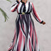 Women Plus Size Paneled Belted Round Neck Swing Skirt Maxi Dress-7