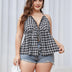 Women Plus Size Plaid Halter Neck Cami | PRUSES